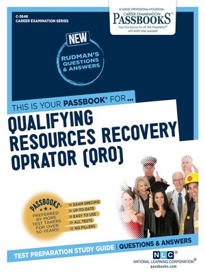 cover image of Qualifying Resources Recovery Operator (QRO)